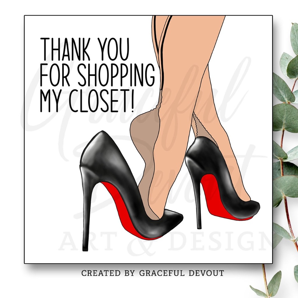 Thank You For Shopping My Closet!-2" (48ct) Stickers